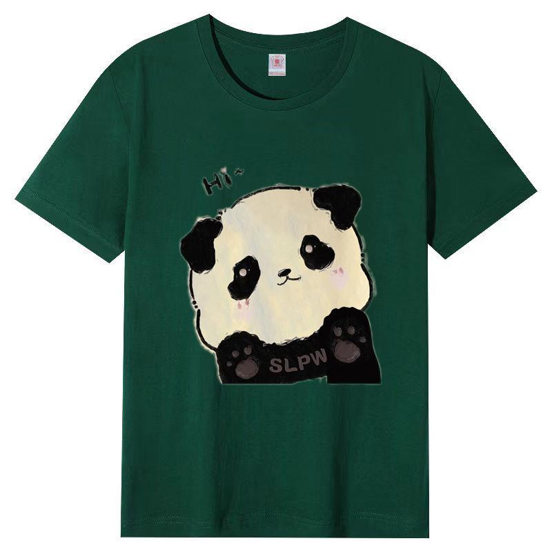 Summer Ladies Cute Cat Printed Cotton Breathable Style T-Shirt Short Sleeve