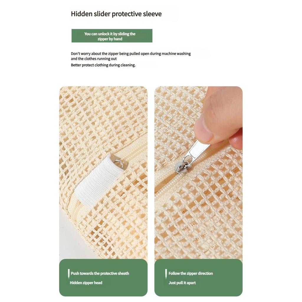 4PCS Thickened Cotton Garment Wash Bags Delicates Storage Solution Anti Deformation Washing Net with Sturdy Zippers