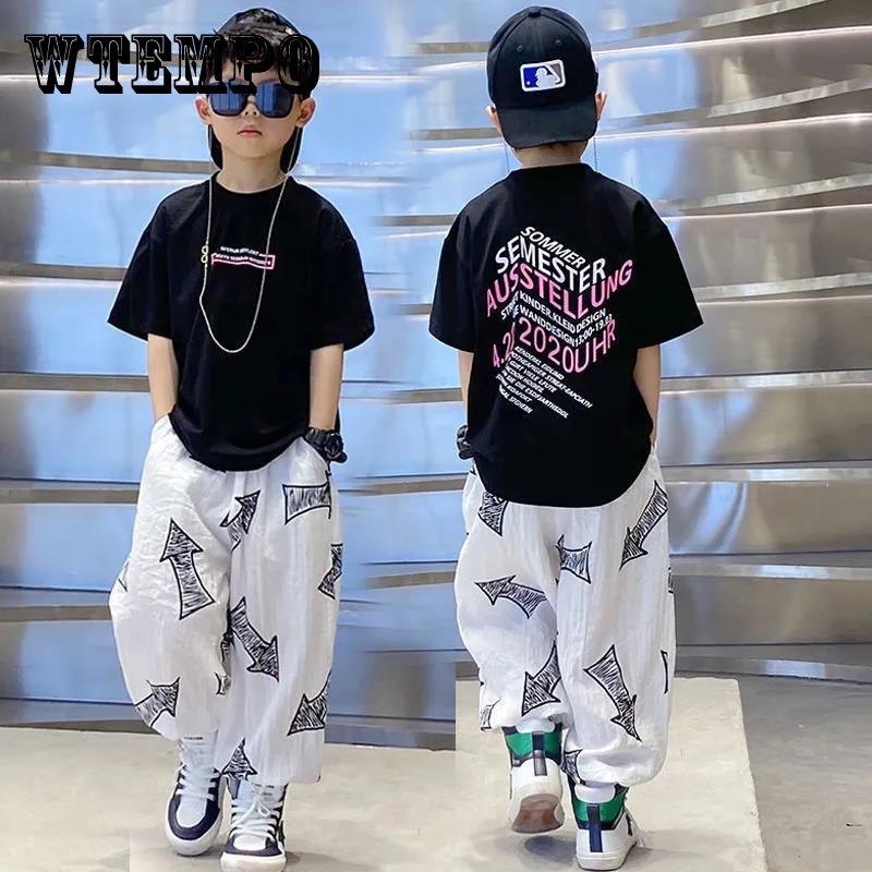 Летняя футболка для мальчиков, летняя одежда в западном стиле, большой детский костюм в корейском стиле, детские свободные брюки для отдыха с комарами
