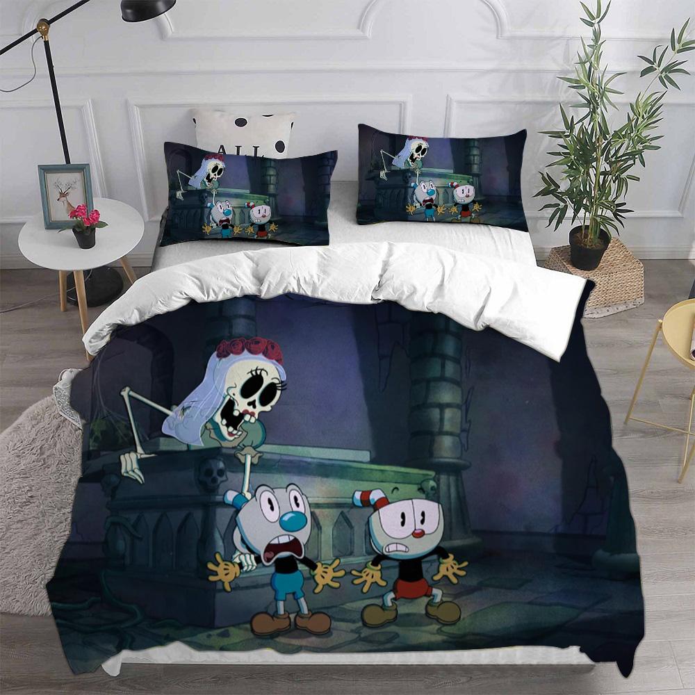 Новый 3D Принт Игра Мультяшный Cuphead Постельное Белье Комплекты Одеяло Стеганое Покрывало На Кровать Пододеяльник Наволочка 2-3 Предмета Комплекты Детский Взрослый Размер