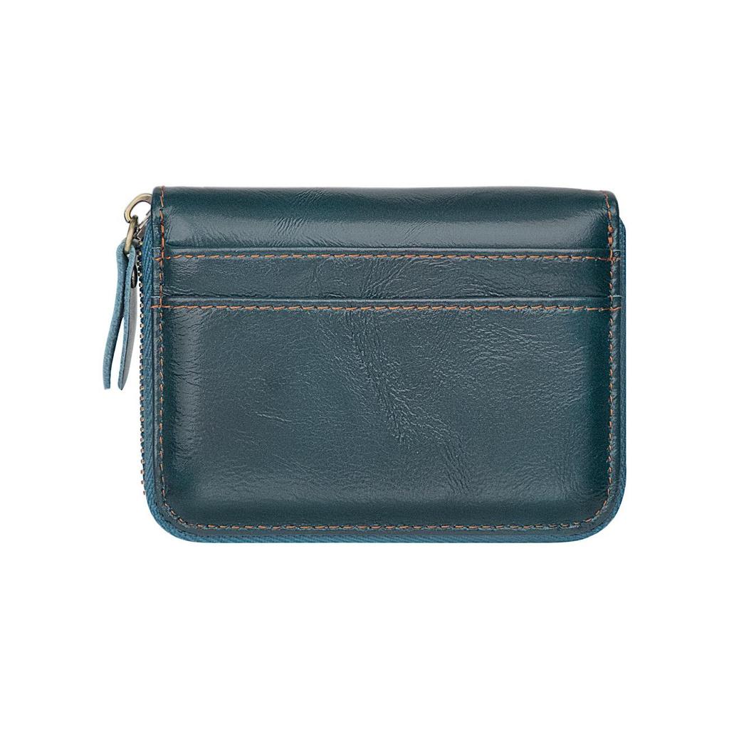 Jiameida Мужской ретро кожаный кошелек для ключей и монет на молнии - Вместительный держатель для карт