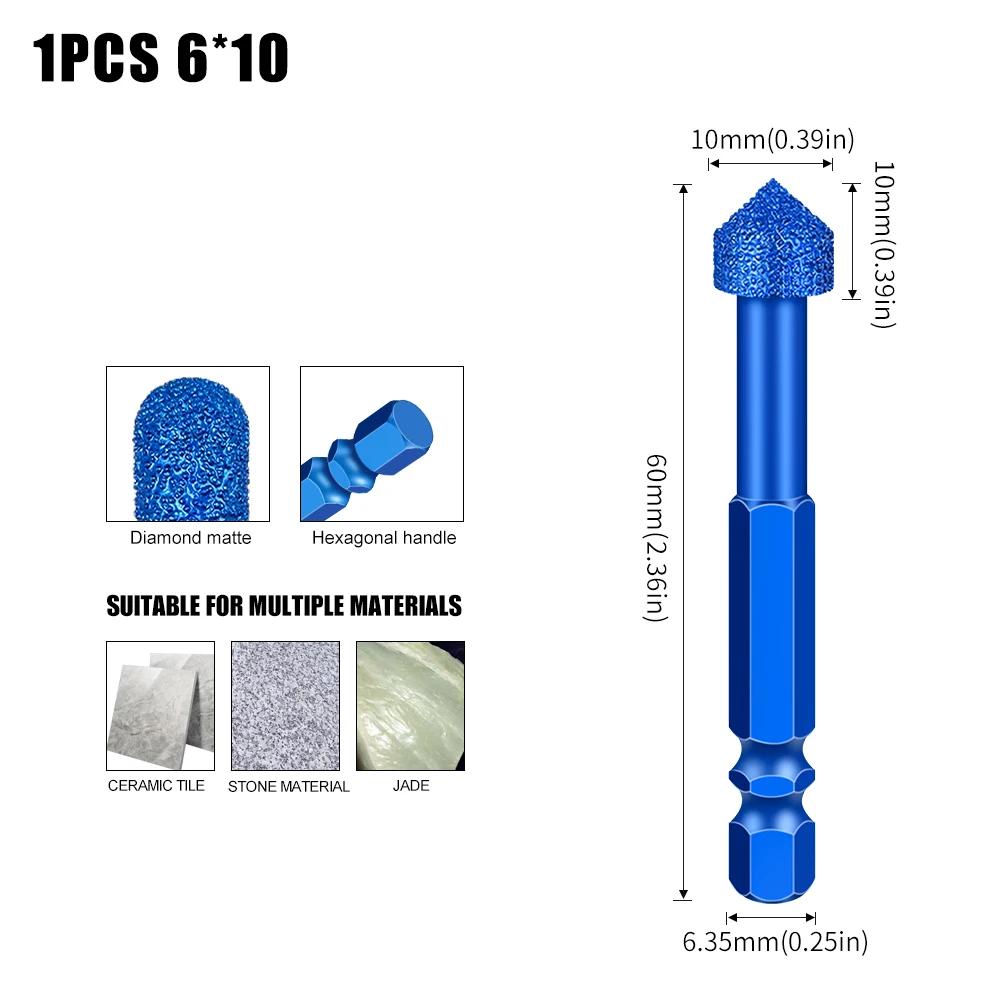 Шлифовальная головка с шестигранным хвостовиком, шлифовальная головка для мрамора, плитки и камня, новый тип паяной сверлильно-шлифовальной головки