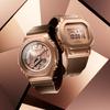 Casio Полностью металлическая серия - цифровой дисплей на квадратной пластине, металлический ретро-классический маленький квадрат, водонепроницаемый и ударопрочный механизм, кварцевый GM-S5600BR-5PR