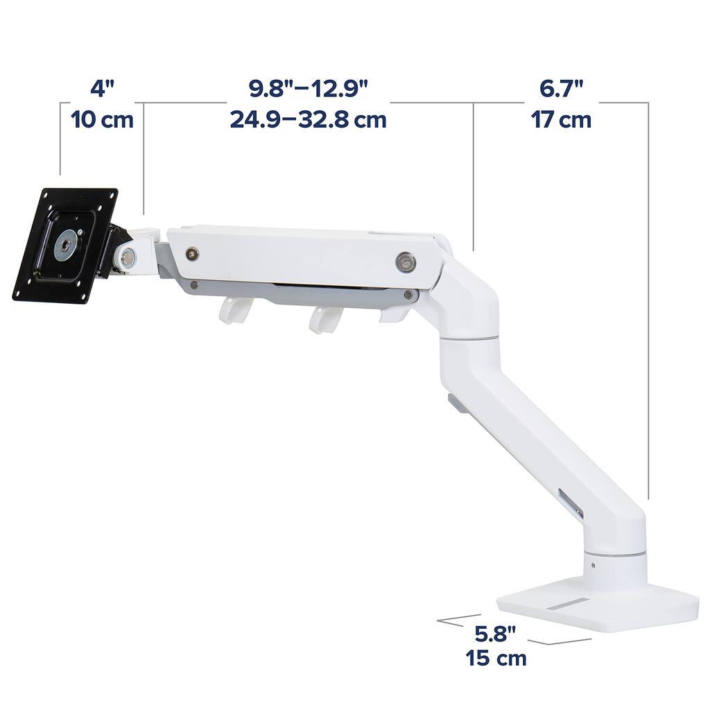 ERGOTRON HX Monitor Desk Mount with HD Fits Up To 49 Inches VESA Product Number Arm, Pivot, White, (12.7-19.1kg), Compatible, 45-647-216