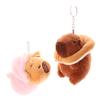 Creative Flip Capybara Pendant Plush Doll Keychain Cartoon Capybara Stuffed Animal Keyring Plush Toy Backpack Hanging Decor