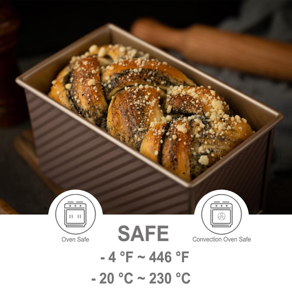Форма для выпечки хлеба CHEFMADE, Форма для хлеба с крышкой, обеспечивающая высокую теплопроводность, Форма для выпечки хлеба волнистой формы, Антипригарная форма для хлеба