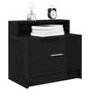VidaXL Bedside Table with Drawer Black Oak 51x31x47 Cm, Side Table, Nightstand, Side Table for the Bedroom, 858670