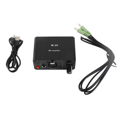 Микрофонный предусилитель с высоким коэффициентом усиления, фантомным питанием 48 В, выход XLR, микрофонный предусилитель для динамических и конденсаторных микрофонов