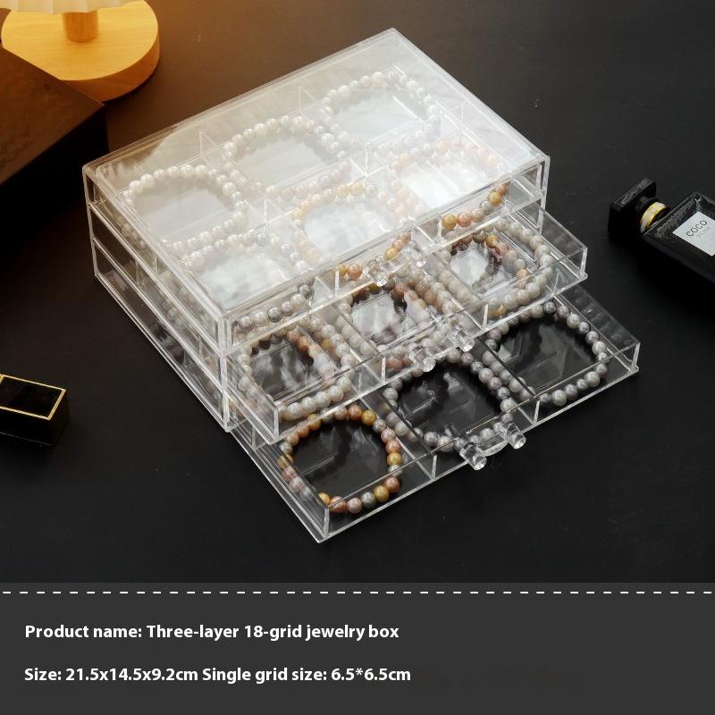 Прозрачная коробка для хранения ювелирных изделий, большая вместимость, ящик для хранения вещей, сережек, ожерелий, пылесборник