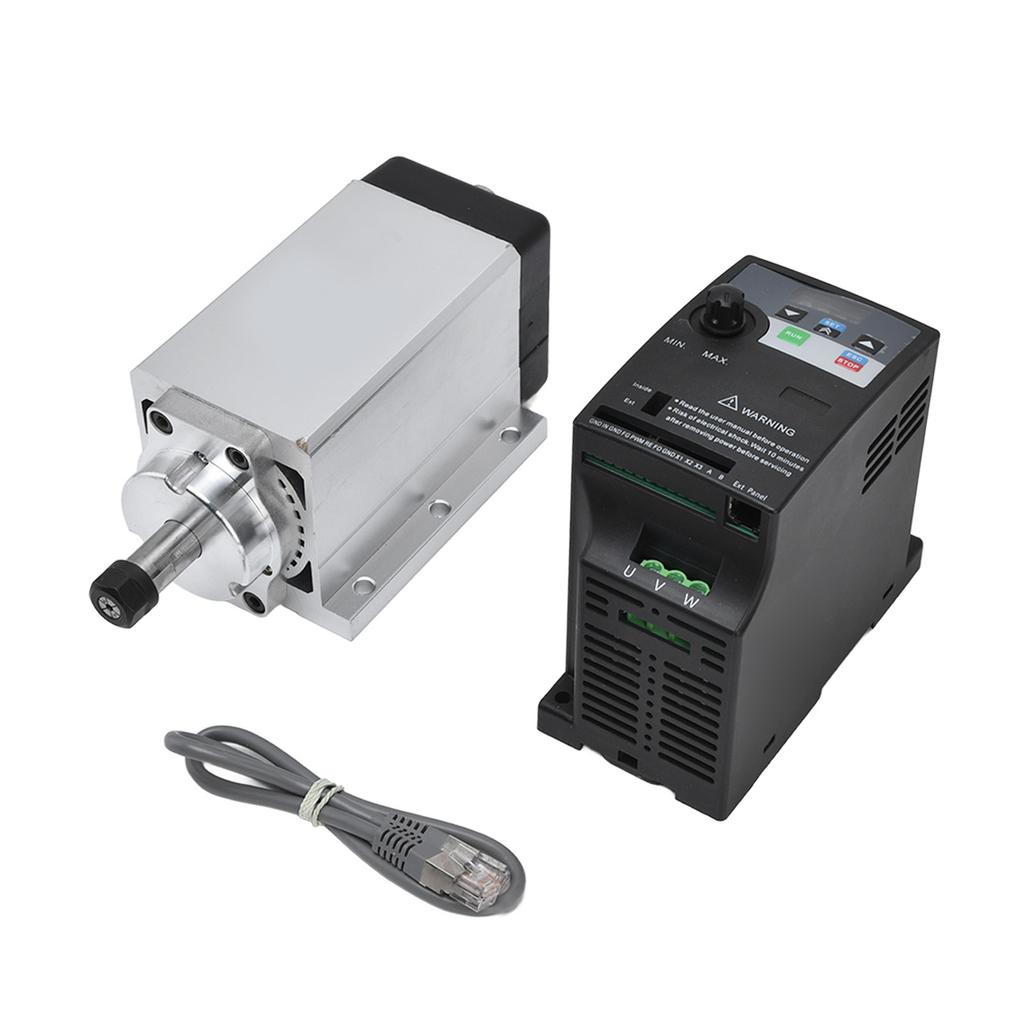 Комплект шпиндельного двигателя с воздушным охлаждением 0,55 Нм 700 Вт Бесщеточный двигатель и инвертор привода 600 Вт Цанга ER11A AC 110 В