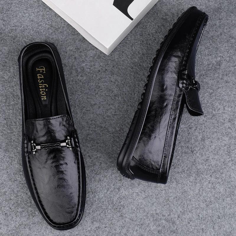 Модная мужская повседневная обувь из натуральной кожи, роскошные новые мужские лоферы, мягкие мокасины, дышащие слипоны, мужские туфли для вождения, туфли-лодочки