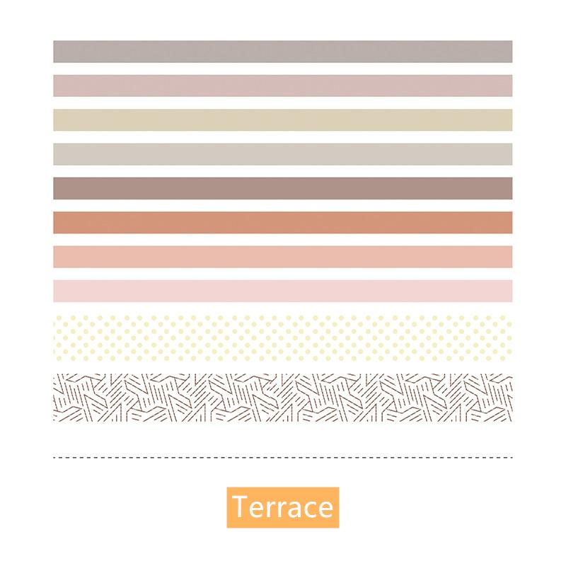 10pcs Basic Color Paper Washi Tape Set 10mm 25mm Rainbow Adhesive Masking Tapes Stickers Decoration Album Diary A6174