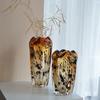 Прозрачная стеклянная ваза с леопардовым принтом, пятнистая ваза для цветов, гидропонный террариум, аксессуары для цветочной композиции, украшение дома