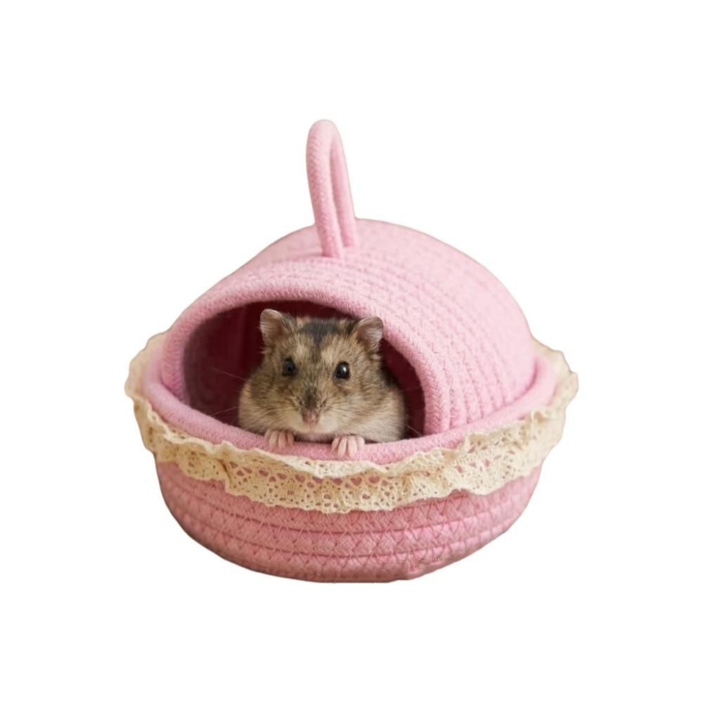 Scratch Resistant Weave Hamster Nest Wear Resistant Hamster Cage Guinea Pig Tunnel Rest Shelter