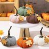 Mini Knit Pumpkins Desktop Ornaments Autumn Fabric Artificial Pumpkin Crafts for Fall Thanksgiving Harvest Festival Halloween Home Decor