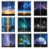 2pcs/set Outer Space Galaxy Window Curtain Universe Aurora Meteor Bedroom Living Room Decor Blackout Polyester Fabric Curtains