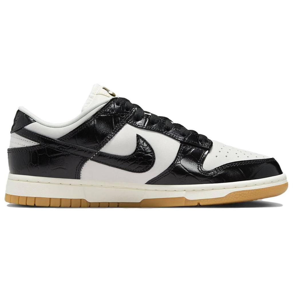 Nike Dunk Low LX Черные женские кроссовки под крокодила Белый Phantom Sail FJ2260-003