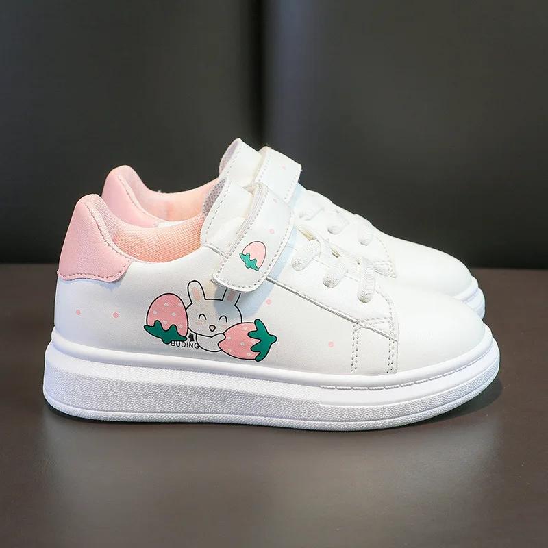 Fashion Girls Students Casual Flats Shoes for Kids Spring Autumn Solid White Sports Running Shoes Children Sneakers Teenagers Wear 3-16Y