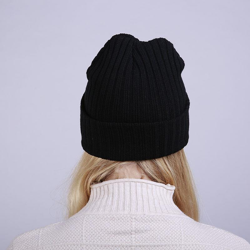 Женская осенне-зимняя однотонная прямая полоса, скрученная двухслойная теплая вязаная шерстяная шапка