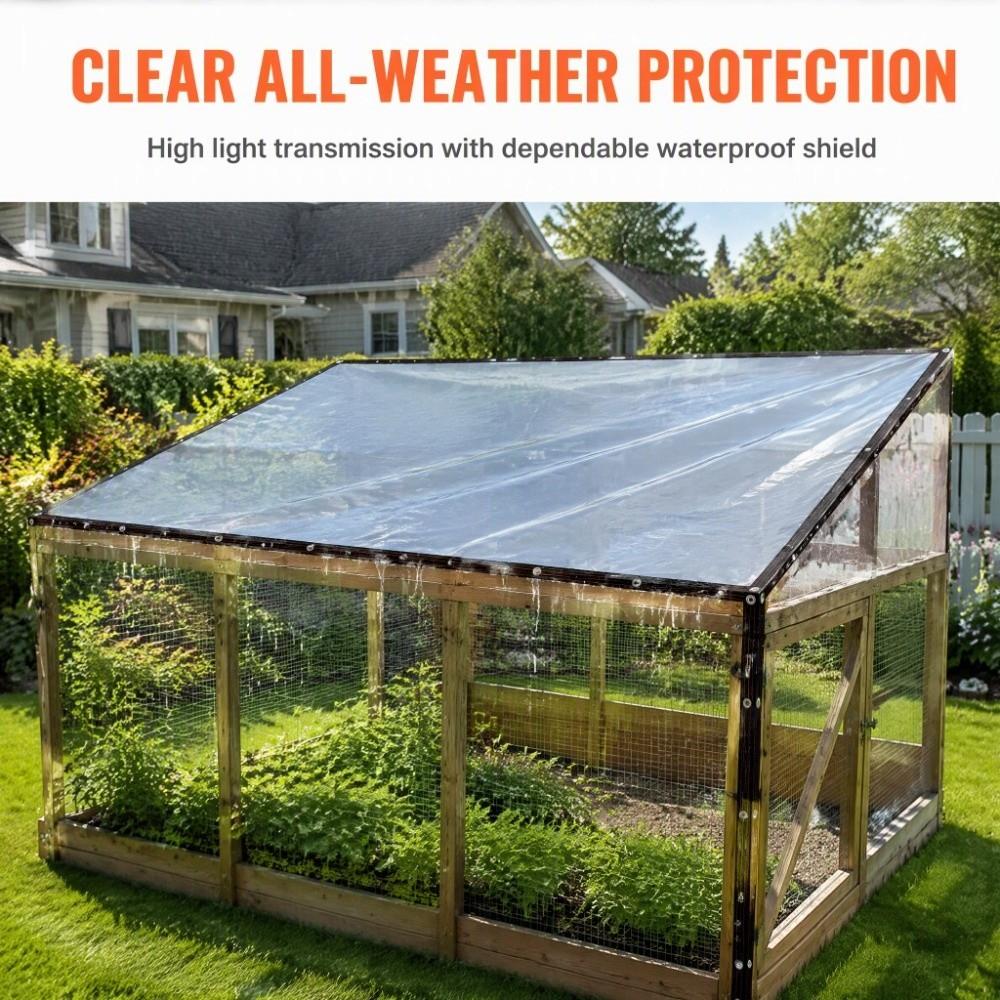 6.56 X 13.12 Ft Waterproof Tarp PE Chicken Coop Cover Durable Clear Tarpaulin Greenhouses