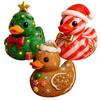 Christmas Duck Figurine Gingerbread Christmas Tree Duck Ornament Desktop Candy Cane Duck Statue for Festive Decoration Xmas Party Stocking Fillers