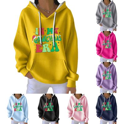 Женская модная повседневная толстовка с длинными рукавами и принтом рождественского ангела