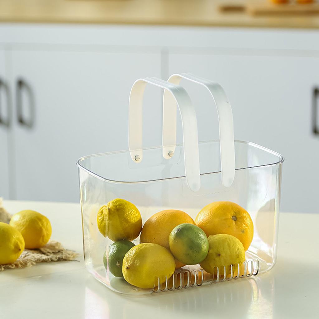 Прозрачная корзина для рук Удобная ручка Вентиляционные отверстия Легкий доступ Универсальная корзина для хранения фруктов