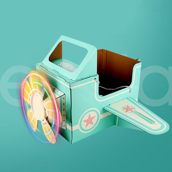 Cardboard Cosplay Toy Hands-on Skill Lovely Wearable Airplane Carton Cartoon Performance Costume Toy for Child