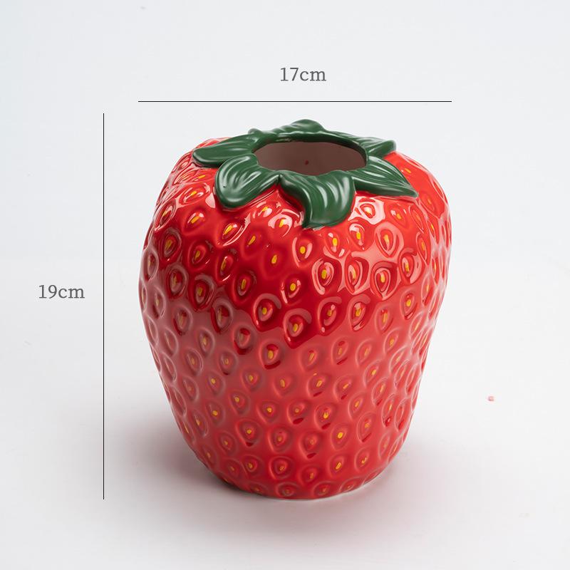 Керамическая ваза «Клубника» Абстрактные вазы для травы Сухоцветы Скандинавский стиль Гостиная Новая комната Дом Внутреннее украшение Аксессуары