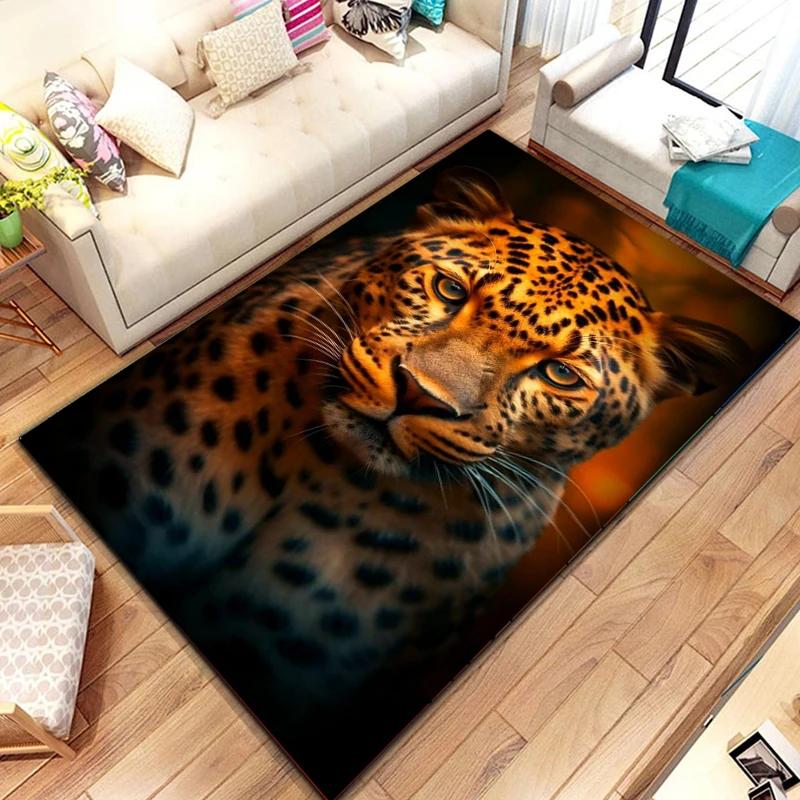 Animal Leopard Cheetah Cartoon Beast Home Decor Carpet Washable Living Room Bedroom Sofa Doormat Kitchen Rug Non Slip Floor Mat