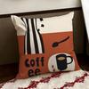 Creative Coffee Illustration Cushion Cover Reversible Soft Durable Pillow Cover Home  Car MultiScene Use for Daily Comfort