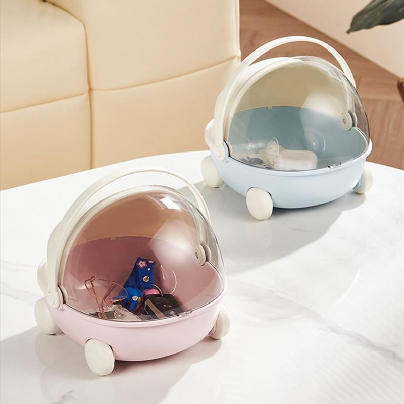 Creative Cradle Shape Desktop Storage Box for Organizing Toy Stationery and Small Items Featuring Flipping Lid Made from User Friendly Plastic