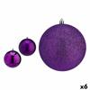 Set of Christmas Balls Purple PVC Ø 12 Cm (6 Units)