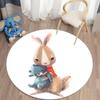 Круглый ковер с забавным принтом кролика, напольный коврик, украшение для дома, спальни, противоскользящий коврик, дверной коврик