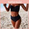 Vintage High Waist Bikini Monokini Swimwear Set For Women With Timeless Elegance