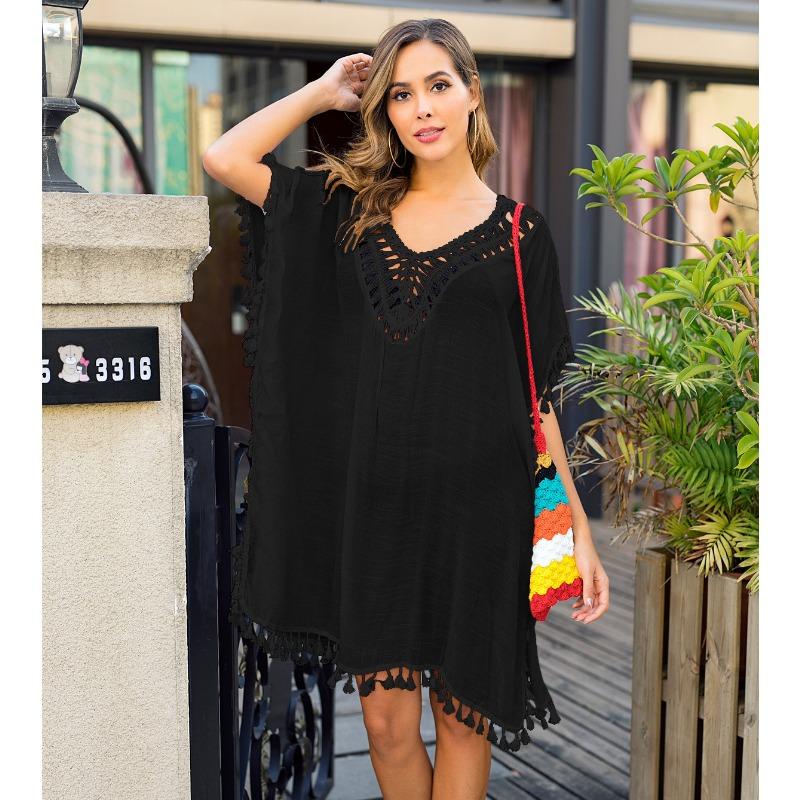 Женские накидки больших размеров, сексуальное платье с открытой спиной и бахромой, свободное платье с разрезом, солнцезащитный крем, пляжный купальник, накидки