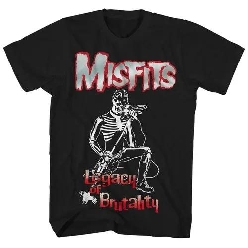 2026 Новая Мода Панк Стиль Misfits Футболка Ретро Уличный Принт Череп Мужская Женская Футболка Хип-Хоп Уличная Одежда Оверсайз Футболка