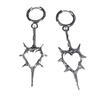 1 Pair New Design Hollow Thorns Love Heart Pendant Earrings for Women Female Stainless Steel Couple Earring Wearing Jewelry