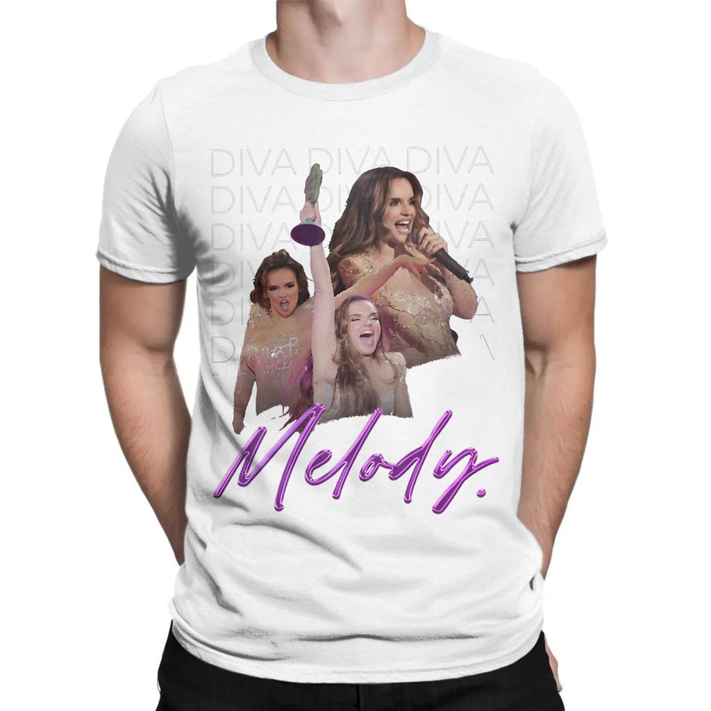 Melody Esa Diva Eurovision 2025 Spain Graphic Printing T Shirt for Men Women  Pure Cotton  Tee Shirt Clothing
