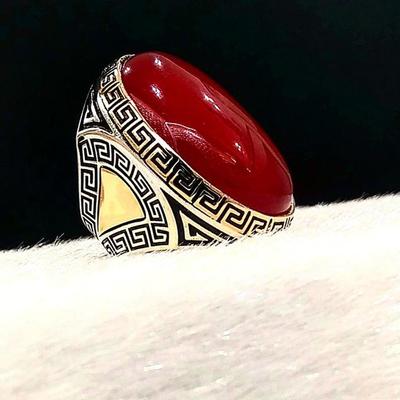 Кольцо из натурального сердолика, кольцо из стерлингового серебра 925 пробы, овальное кольцо с драгоценным камнем, кольцо ручной работы, кольцо для мужчин, кольцо в стиле бохо, мужское винтажное кольцо, новогодний подарок