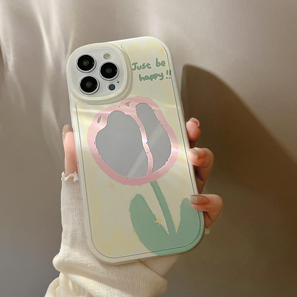 Creative Mirror Flowers 15pro Max Apple 12 Mobile Phone Case Iphone16 Makeup 14pro Set 8p Suitable