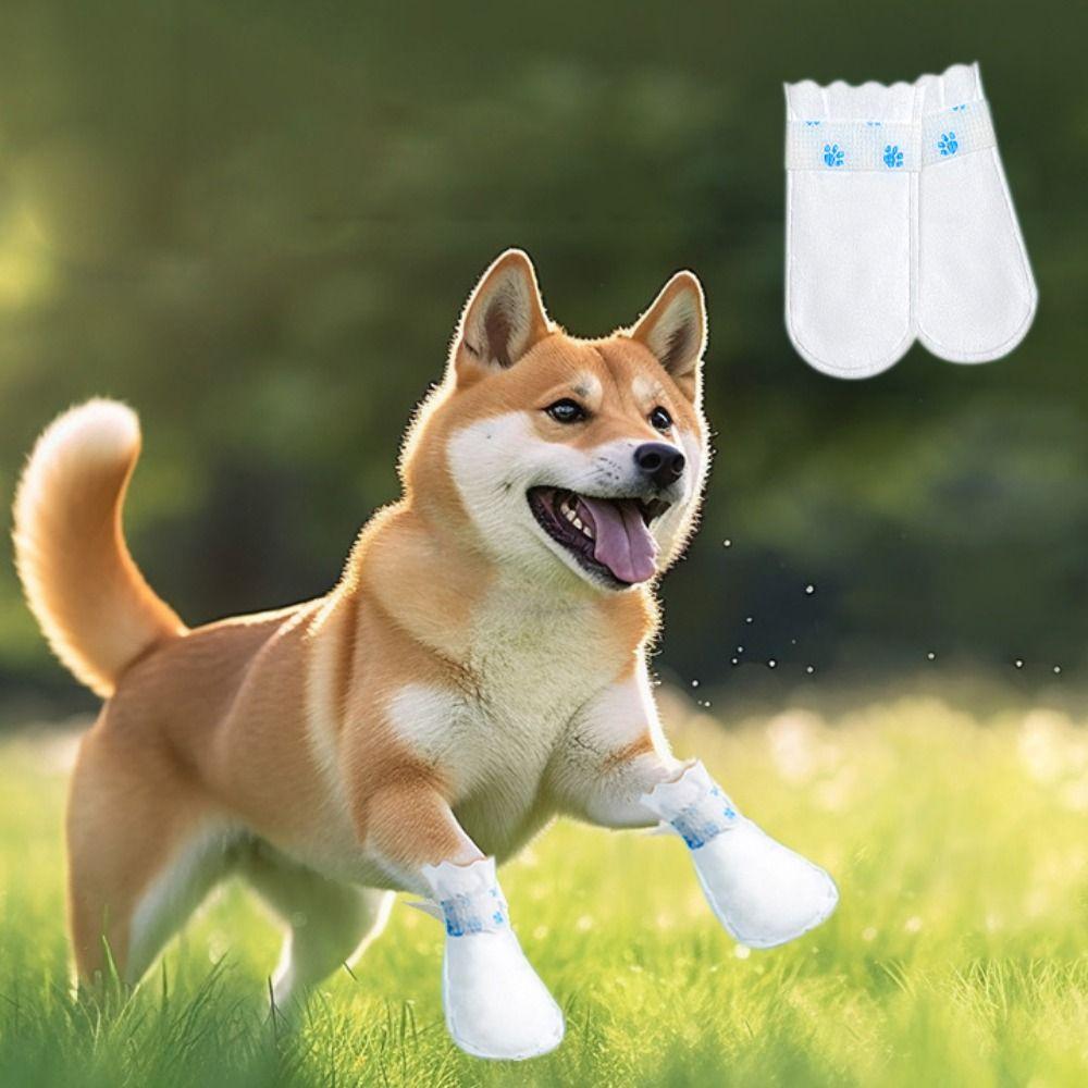 12pcs/set Breathable Disposable Pet Shoe Covers Dustproof Dog Disposable Booties for Dogs Cats