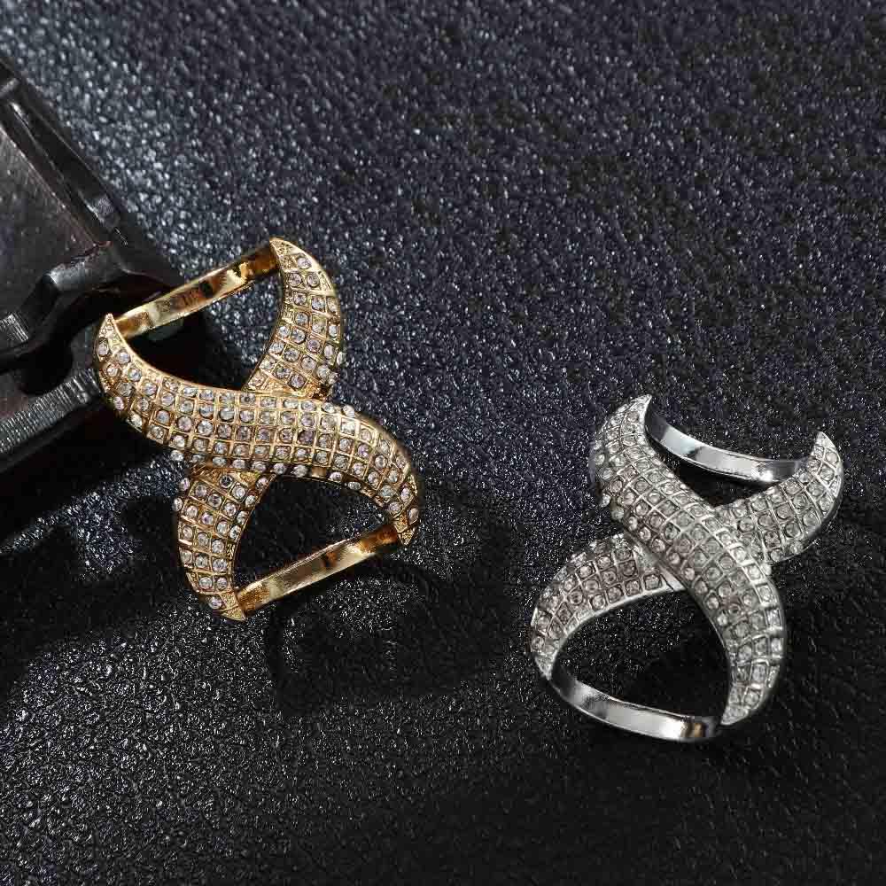 Fastener Scarves X Shape Silk Scarf  Buckle Brooch Pins Shawl Ring Clip Fashion Accessories Jewelry