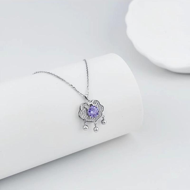 Серебряное ожерелье S925 с замком безопасности и кисточками, серебряные бусины, ключица, женское, легкое, роскошное, высокого качества, в китайском стиле