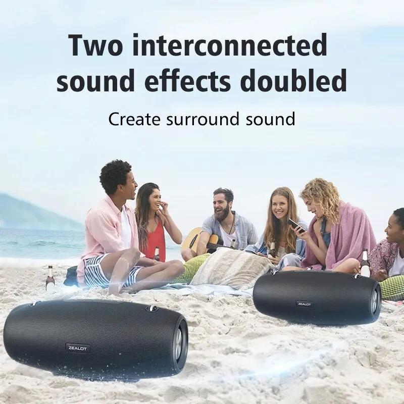 Zealot-S67 60 Вт Портативная Bluetooth-колонка Колонка для вечеринок на открытом воздухе Большая громкая колонка Отличная производительность басов 3D-колонка