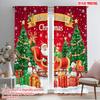 2 шт., 2D плоская печать Шторы Рулонные шторы Сани Санты3 Прочная 100% полиэстеровая ткань (без удилища) Внутренние украшения