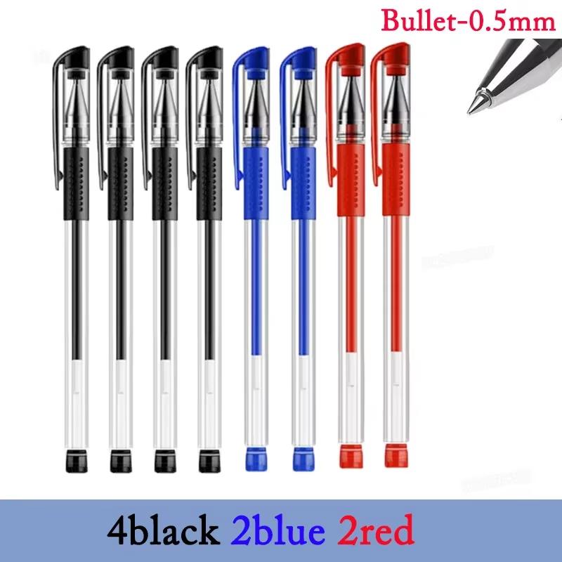 Black Blue Red Ink Color 0.5mm Bullet-shaped Ballpoint Pen Pen Writing Tool Gel Pen Set School Supplies School Office Stationery