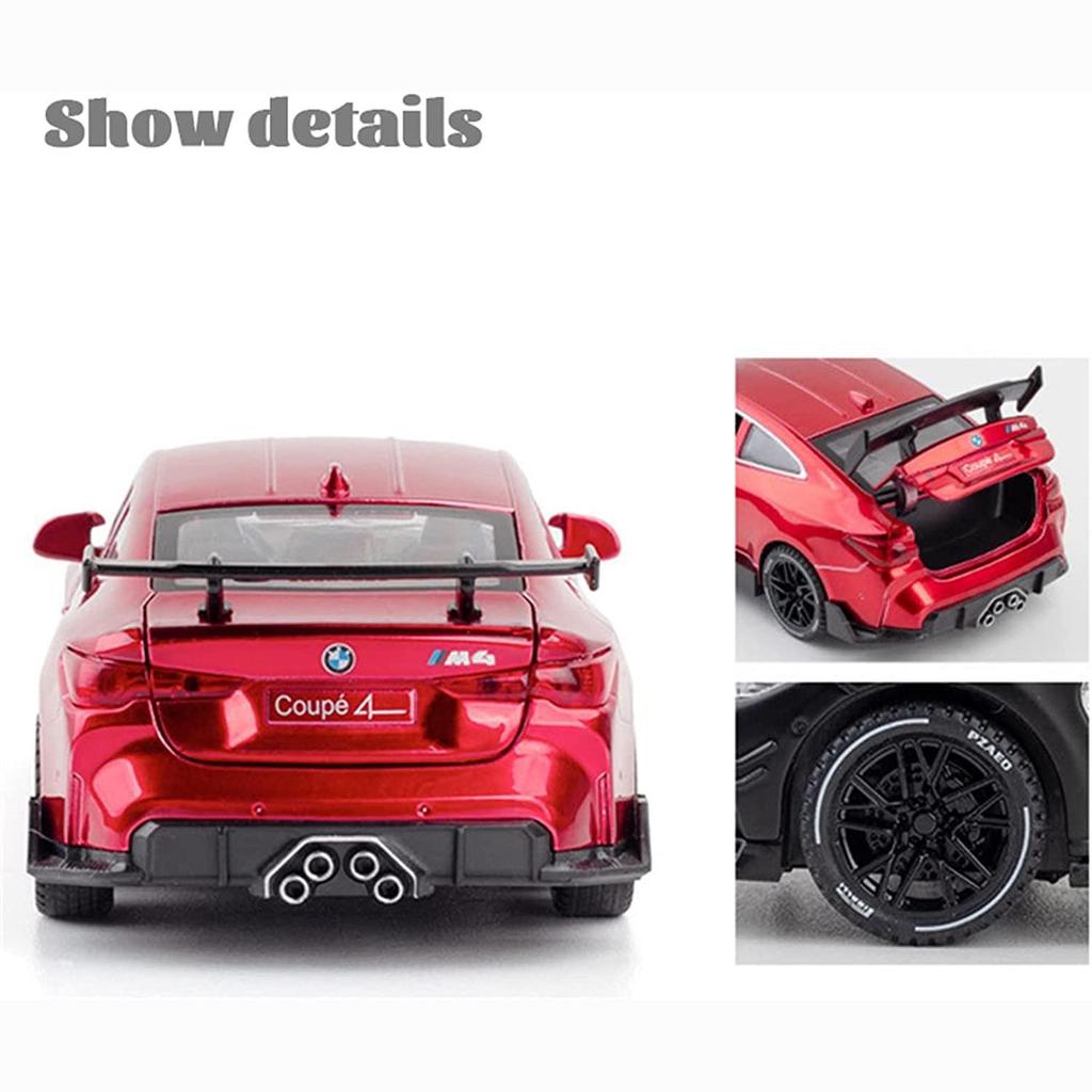 1:32 Scale M4 Coupe Alloy Sports Car Model Diecasts & Toy Vehicles Metal Toy Car Model Sound Light Simulation Collection Kids Gift
