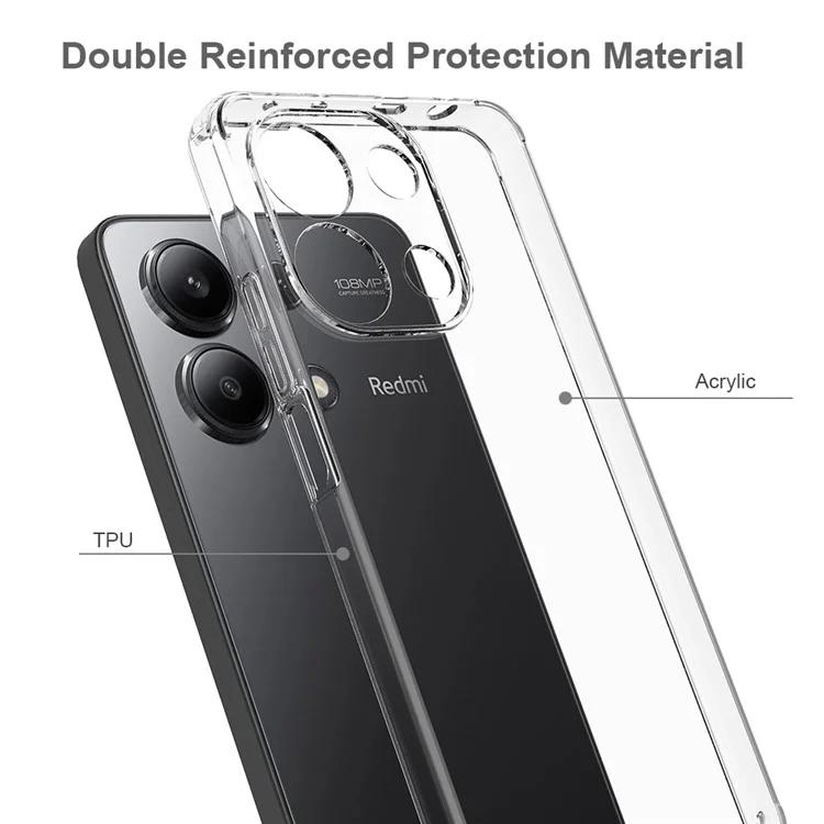 Для Xiaomi Redmi Note 13 4G Чехол Устойчивый к царапинам ТПУ+Акрил Прозрачный Чехол для телефона