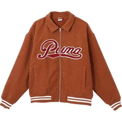Puma Team Cc Woven Casual Series College Style Corduroy Удобная модная флисовая мягкая американская винтажная куртка-поло унисекс куртка тикового цвета 630949-98